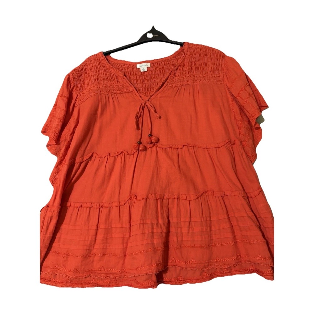 Sundance Sweet Ruffle Blouse Womens  Size XL